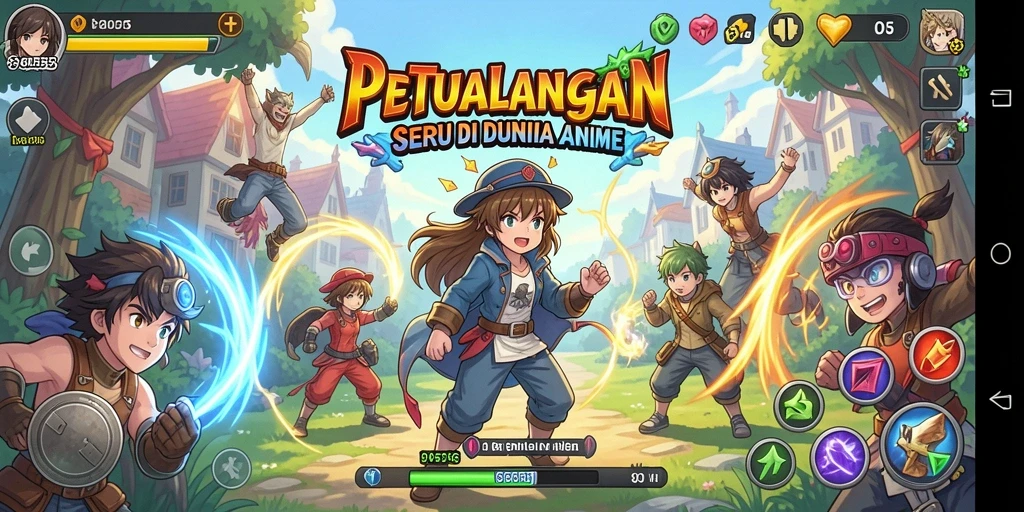 Tampilan seru gameplay Anime dalam 8055 yang memikat.
