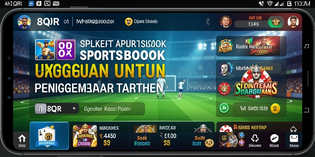 Tampilan utama aplikasi 8QR dengan berbagai pilihan taruhan olahraga.