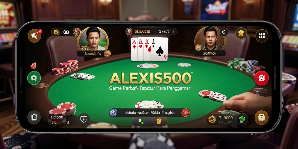 Tampilan gameplay seru di ALEXIS500 dengan meja poker yang menegangkan.