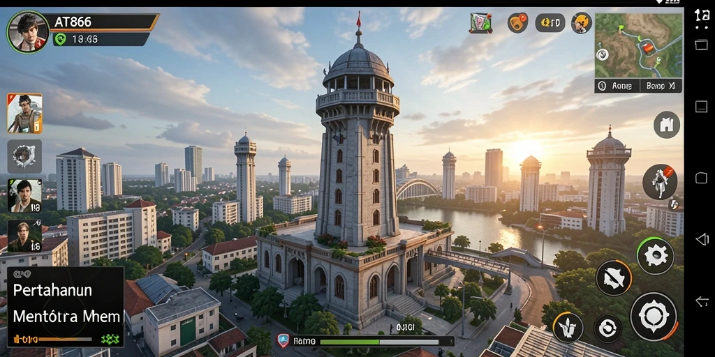 Tampilan gameplay AT866 yang menampilkan strategi Tower Defense yang mendebarkan.