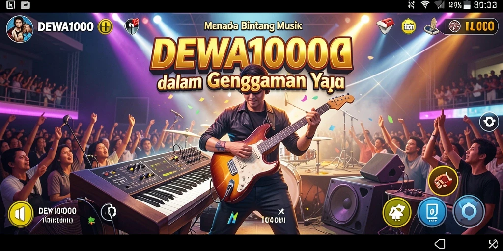 Tangkapan layar DEWA1000 menampilkan pengalaman bermain musik yang menyenangkan.