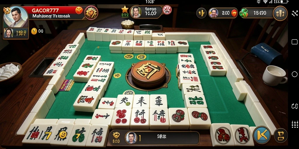 Tampilan gameplay Mahjong yang seru di GACOR777.