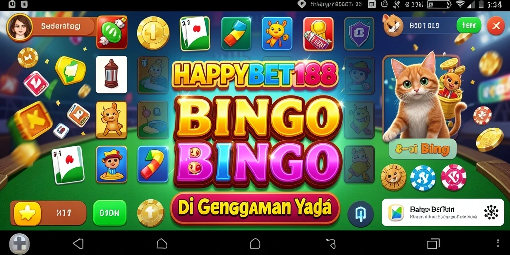Tampilan gameplay seru di <strong>HAPPYBET188</strong> dengan berbagai kartu Bingo.