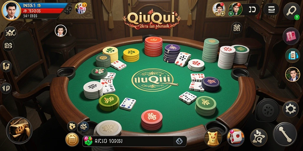 Screenshot gameplay INS55 menampilkan suasana seru permainan QiuQiu.