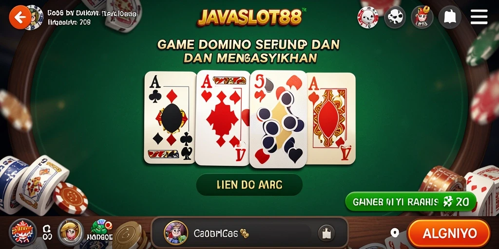 Screenshot utama menunjukkan gameplay seru dalam permainan Domino.
