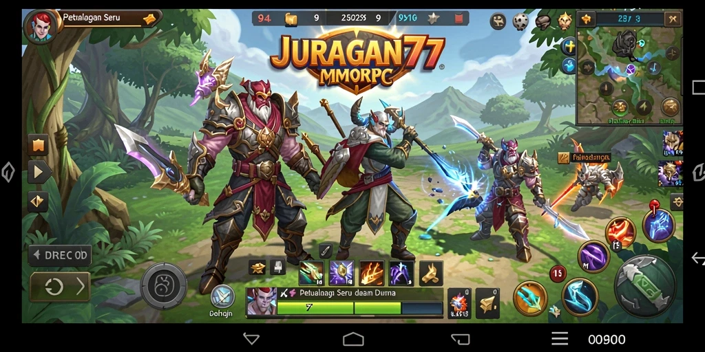 Tangkapan layar dari gameplay JURAGAN77 yang menampilkan pertarungan seru antar pemain.
