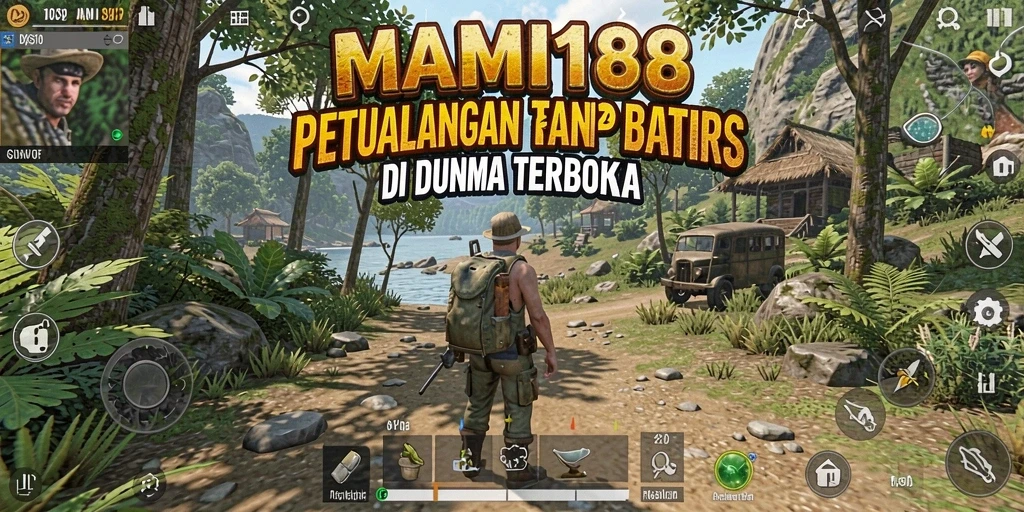 Screenshot gameplay MAMI188 menampilkan petualangan di dunia terbuka yang luas.