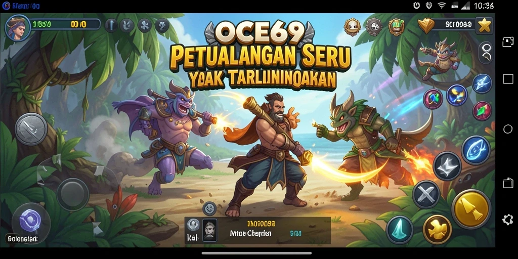 Screenshot OCE69 menampilkan aksi seru dalam petualangan yang menantang.