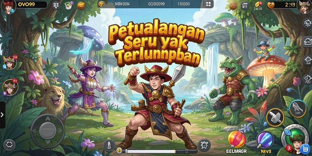 Screenshot menampilkan aksi seru dalam gameplay OVO99.