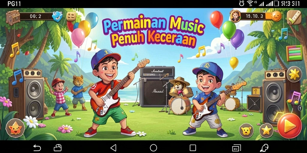 Gameplay menarik PG11 yang menampilkan momen seru bermain musik.