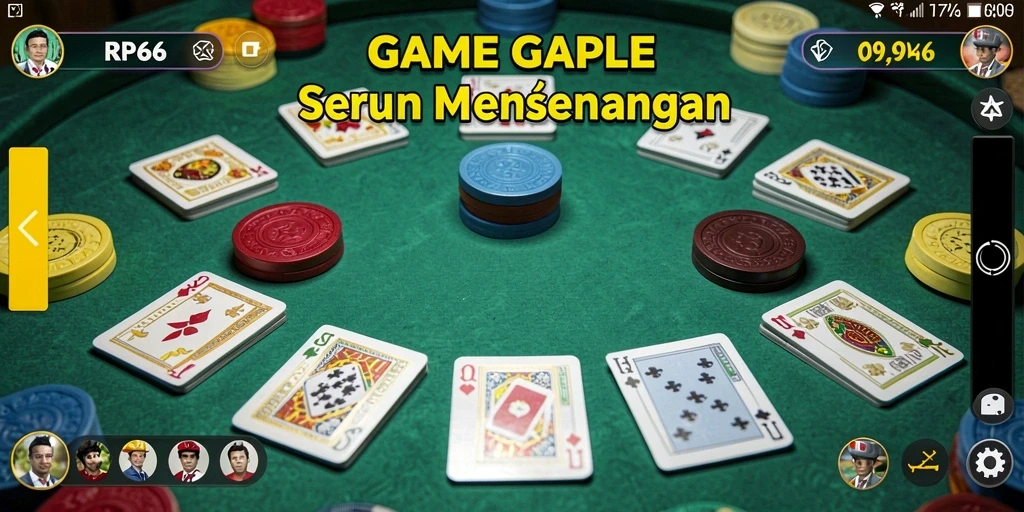 Tampilan gameplay Gaple yang menegangkan di RP66.