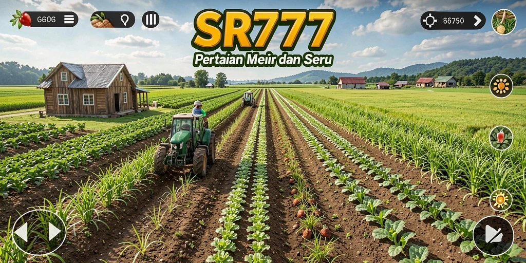 Tangkapan layar gameplay SR777 dengan aktivitas bertani yang seru.