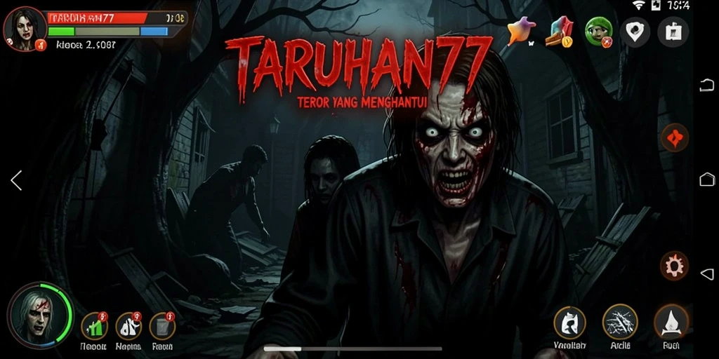 Gameplay TARUHAN77 menampilkan suasana mencekam dan penuh ketegangan.