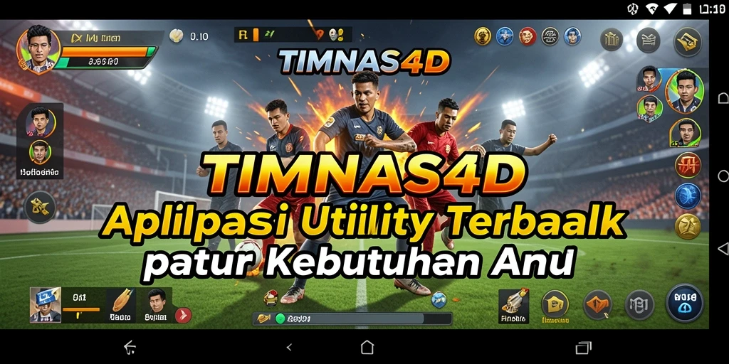Screenshot utama TIMNAS4D menampilkan antarmuka aplikasi Utility yang menarik.