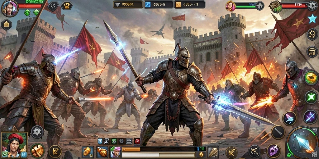 Screenshot utama ZK7 menampilkan aksi pertempuran Tower Defense yang mendebarkan.